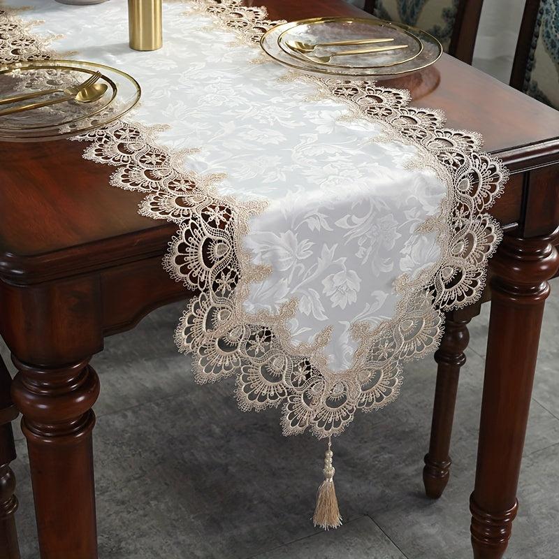 Lace Table Runner Coffee Table Decoration TV Cabinet Dust Cover Cloth