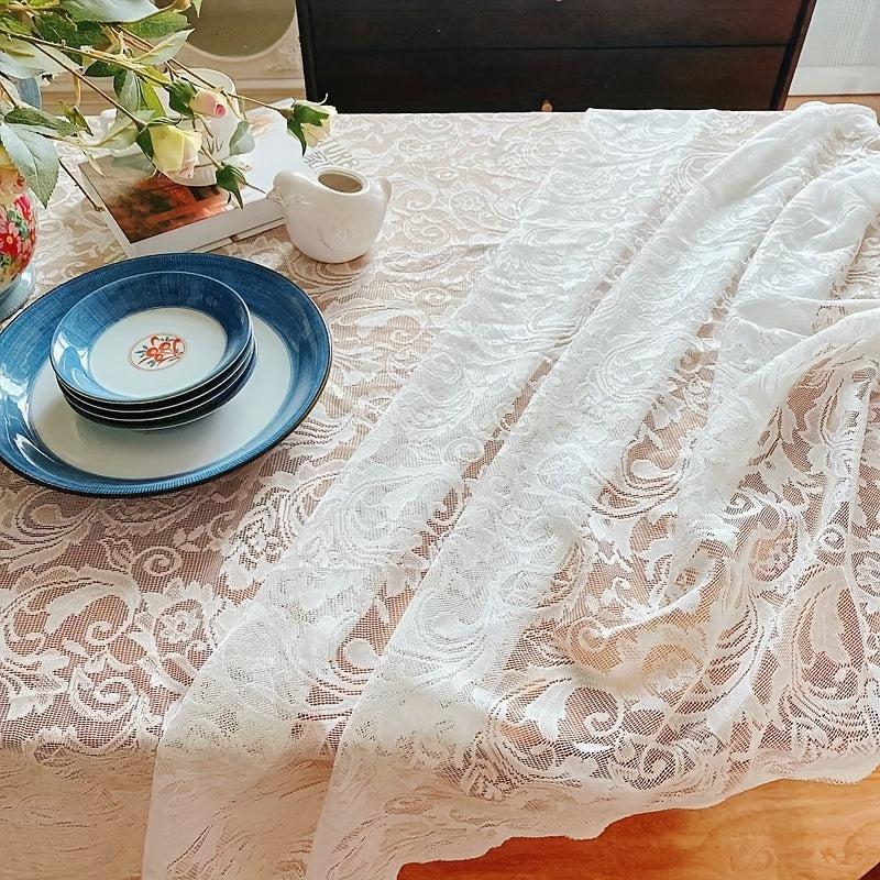 Romantic Lace Table Cloth for Kitchen Wedding Party Decoration