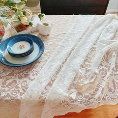 Romantic Lace Table Cloth for Kitchen Wedding Party Decoration