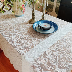 Romantic Lace Table Cloth for Kitchen Wedding Party Decoration