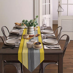 Rustic Burlap Linen Table Runner Farmhouse Style Dining Barn Wood Gray Yellow