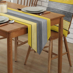 Rustic Burlap Linen Table Runner Farmhouse Style Dining Barn Wood Gray Yellow