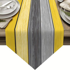 Rustic Burlap Linen Table Runner Farmhouse Style Dining Barn Wood Gray Yellow