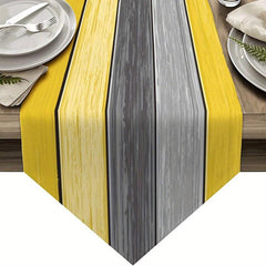Rustic Burlap Linen Table Runner Farmhouse Style Dining Barn Wood Gray Yellow