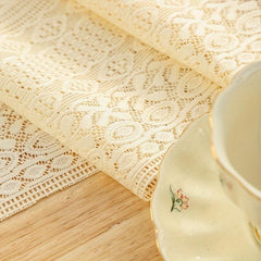 Bohemian Macrame Crochet Table Runner Vintage Farmhouse Style