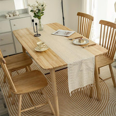 Bohemian Macrame Crochet Table Runner Vintage Farmhouse Style
