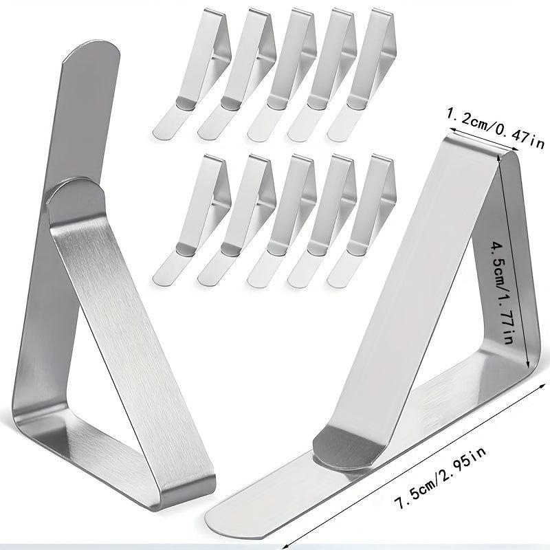 12pcs Stainless Steel Tablecloth Clips for Tables
