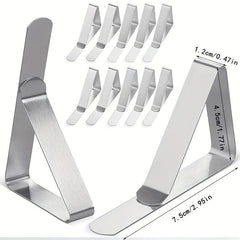 12pcs Stainless Steel Tablecloth Clips for Tables