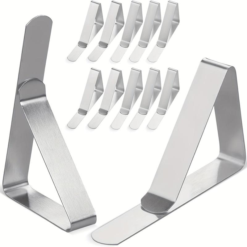 12pcs Stainless Steel Tablecloth Clips for Tables