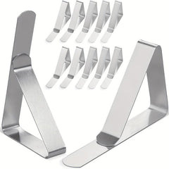 12pcs Stainless Steel Tablecloth Clips for Tables