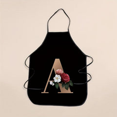 Polyester Waterproof Adjustable Suspenders Apron Letter Flower Pattern