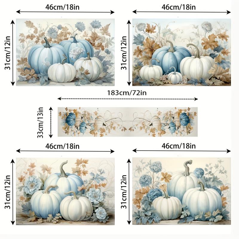 Autumn Pumpkin Table Runner Halloween Decor Indoor Parties Dresser Scarf