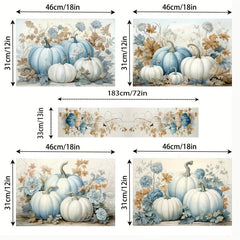 Autumn Pumpkin Table Runner Halloween Decor Indoor Parties Dresser Scarf
