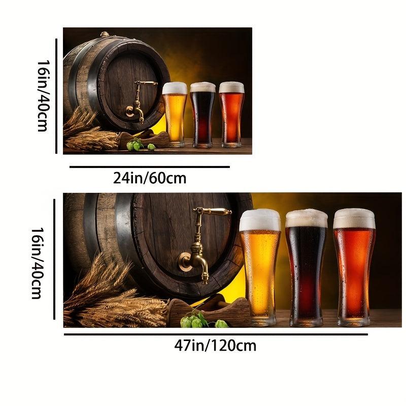2pcs Beer Anti Fatigue Kitchen Rugs Absorbent Non Slip Cushioned Mats