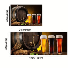 2pcs Beer Anti Fatigue Kitchen Rugs Absorbent Non Slip Cushioned Mats