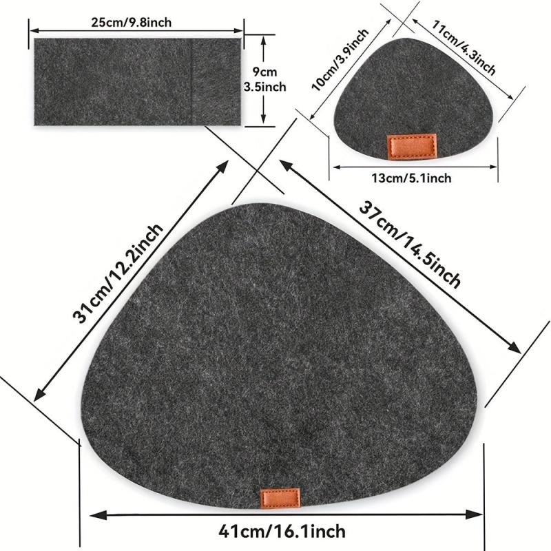European Style Felt Cushion Cup Cushion And Fork Bag Set