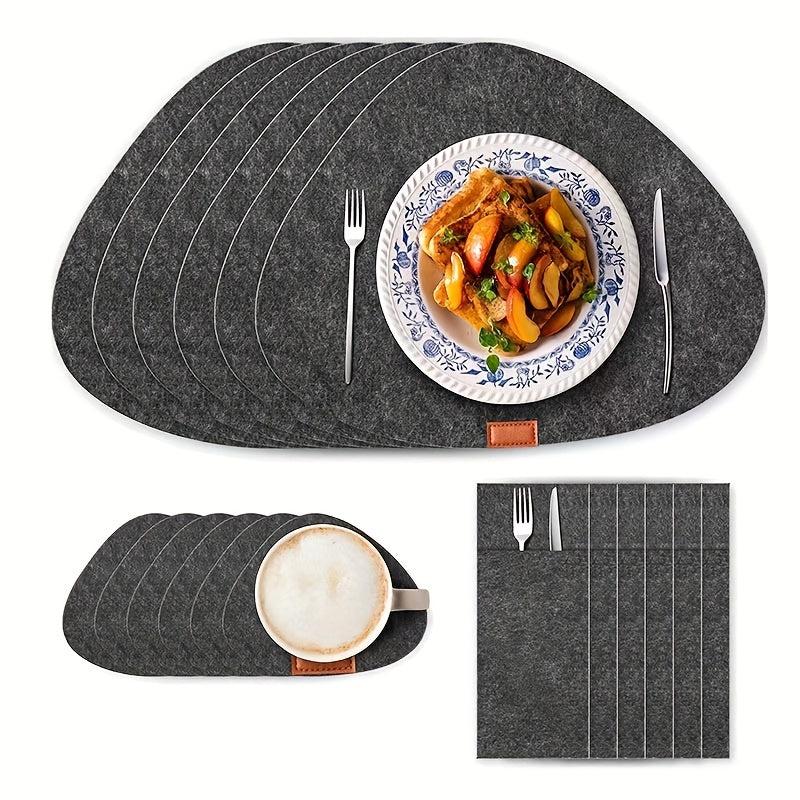 European Style Felt Cushion Cup Cushion And Fork Bag Set