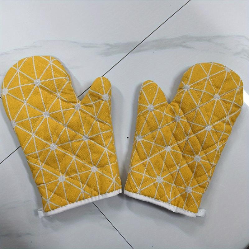 6pcs Cotton Kitchen Gloves Set Heat Insulation Mat Oven Mitts And Pot Holder