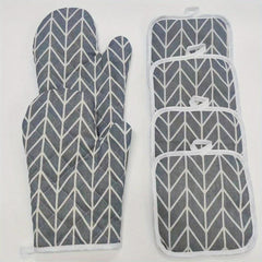 6pcs Cotton Kitchen Gloves Set Heat Insulation Mat Oven Mitts And Pot Holder
