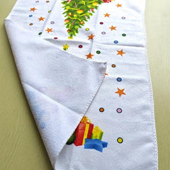 2pcs Christmas Tree Hand Towels Dish Cloths Antibacterial Washable