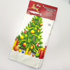 2pcs Christmas Tree Hand Towels Dish Cloths Antibacterial Washable