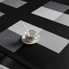 4pcs PVC Placemats Washable Table Mats Heat Insulation Braided Vinyl Kitchen Dec