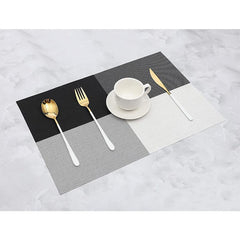 4pcs PVC Placemats Washable Table Mats Heat Insulation Braided Vinyl Kitchen Dec