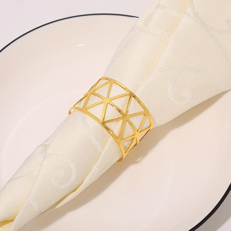 12pcs Embroidered Napkin Ring Napkin Buckle Napkin Holder