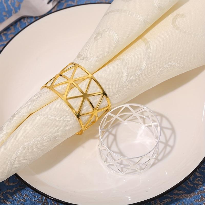 12pcs Embroidered Napkin Ring Napkin Buckle Napkin Holder