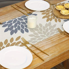 Polyester Table Runner Floral Print Linen Mixed Room Decor