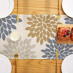 Polyester Table Runner Floral Print Linen Mixed Room Decor