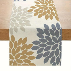 Polyester Table Runner Floral Print Linen Mixed Room Decor