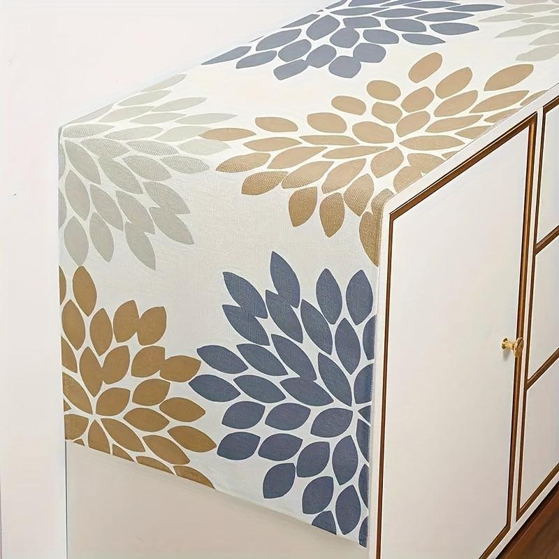 Polyester Table Runner Floral Print Linen Mixed Room Decor
