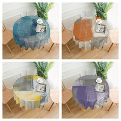 Abstract Modern Art Round Tablecloth Waterproof Washable Table Cover