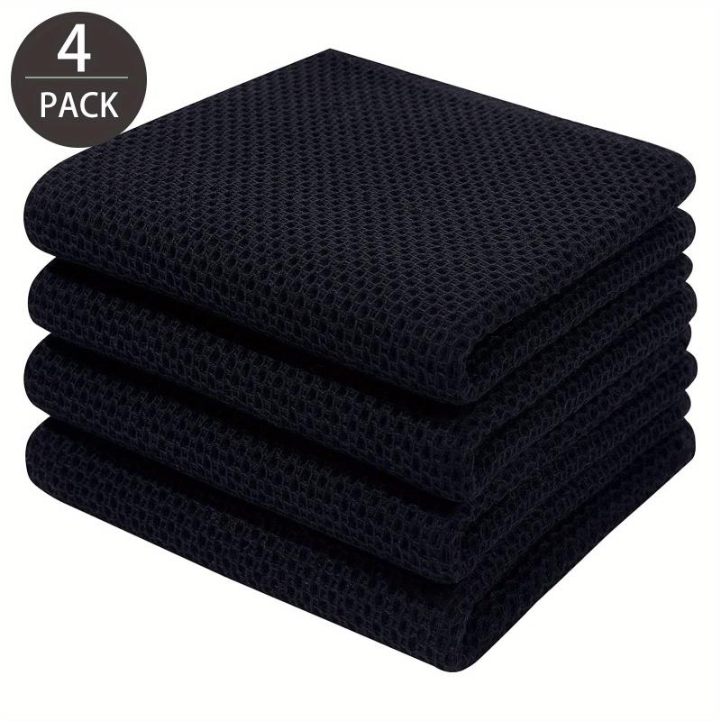 4pcs Square Cotton Dish Towels Waffle Woven Kitchen Cloth Soft Absorbent