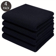 4pcs Square Cotton Dish Towels Waffle Woven Kitchen Cloth Soft Absorbent