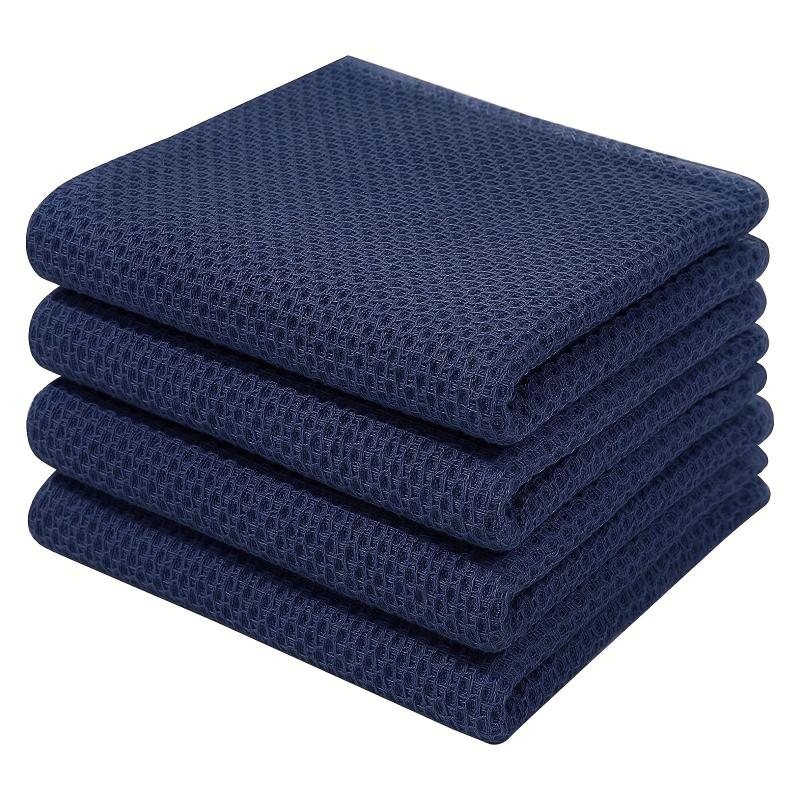 4pcs Square Cotton Dish Towels Waffle Woven Kitchen Cloth Soft Absorbent