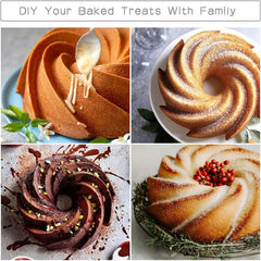 24 Silicone Fluted Cake Pan Nonstick Spiral Jelly Bread Birthday Party Mold