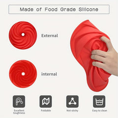 24 Silicone Fluted Cake Pan Nonstick Spiral Jelly Bread Birthday Party Mold