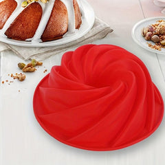 24 Silicone Fluted Cake Pan Nonstick Spiral Jelly Bread Birthday Party Mold