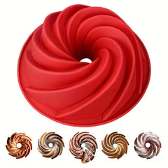 24 Silicone Fluted Cake Pan Nonstick Spiral Jelly Bread Birthday Party Mold