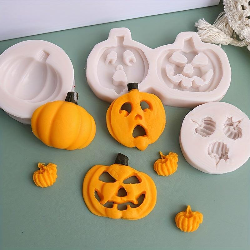3D Silicone Mold Halloween Jack O' Lantern Ghost Skull Fondant Mold