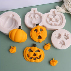 3D Silicone Mold Halloween Jack O' Lantern Ghost Skull Fondant Mold