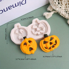 3D Silicone Mold Halloween Jack O' Lantern Ghost Skull Fondant Mold