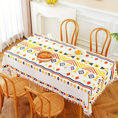 Boho Rainbow Geometric Tablecloth - Cotton