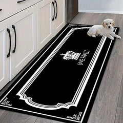 Fabric Felt Crown Pattern Kitchen Rug Absorbent Non-slip Floor Runner