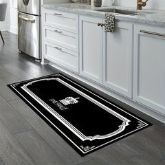 Fabric Felt Crown Pattern Kitchen Rug Absorbent Non-slip Floor Runner