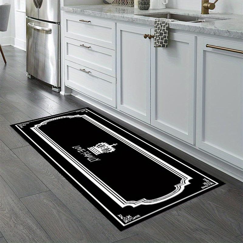Fabric Felt Crown Pattern Kitchen Rug Absorbent Non-slip Floor Runner