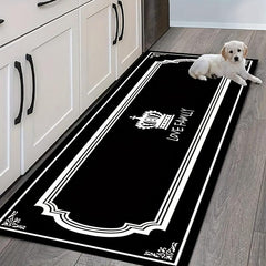 Fabric Felt Crown Pattern Kitchen Rug Absorbent Non-slip Floor Runner