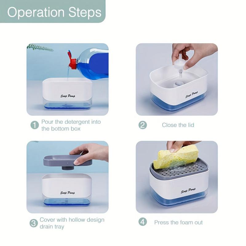 2 in 1 Dish Soap Dispenser With Sponge Holder